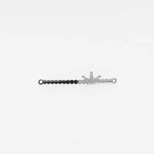 Dije en acero para pulsera corona 3,4cm