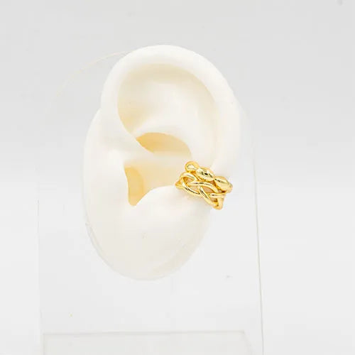 Ear cuff bubble and cross-line pattern