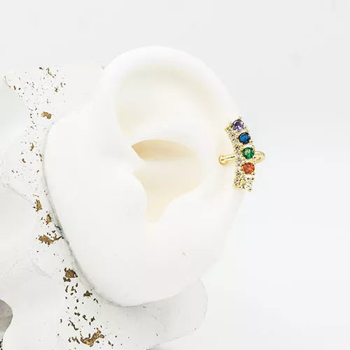 Ear cuff colorful zirconia crown