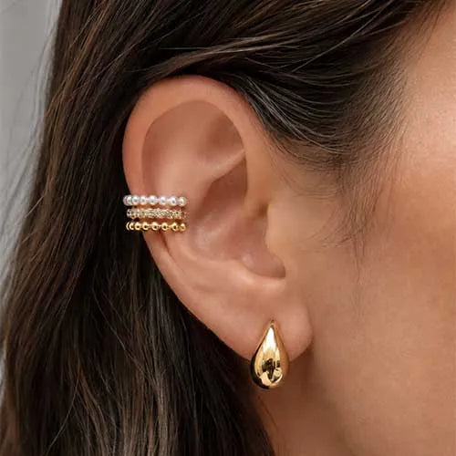 Ear cuff double line with circles