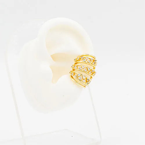 Ear cuff large wall of round zircons