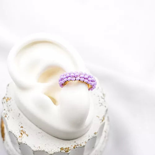 Ear cuff patrón de mostacilla (Con defecto sin garantía)