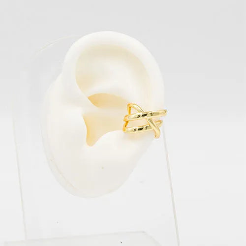 Ear cuff smooth crossed lines