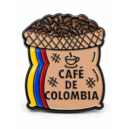 Imán Metálico Café de Colombia 4,5 cm