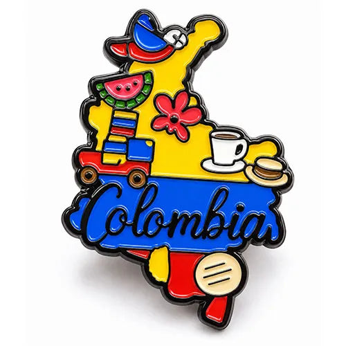 Imán Metálico Colombia Tradiciones 4,5 cm