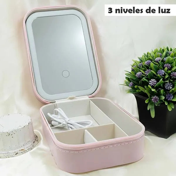 Joyero con espejo y luz led