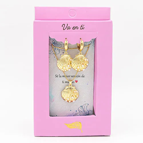 Juego en rodio seashells with details