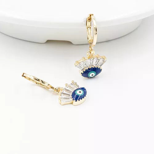 Par de candongas blue turkish eye