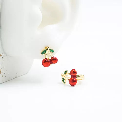 Par de candongas en rodio small cherries