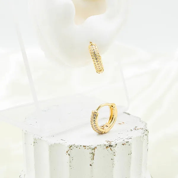 Par de candongas small white zircons