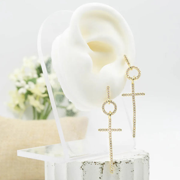 Par de candongas thin cross