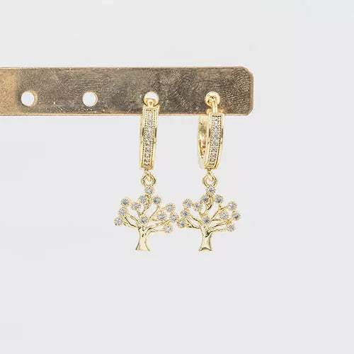 Par de candongas tree of life zircon fruits