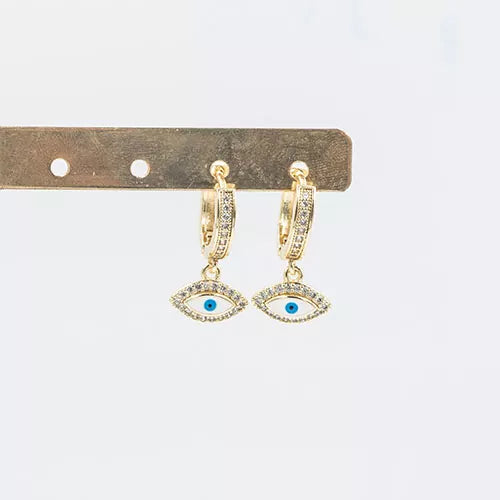 Par de candongas turkish eye pendant