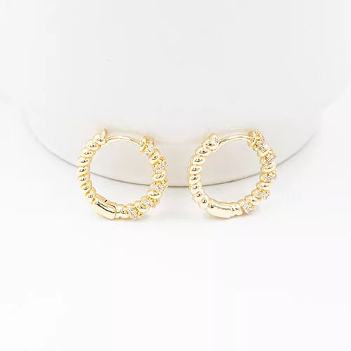 Par de candongas zircon braid