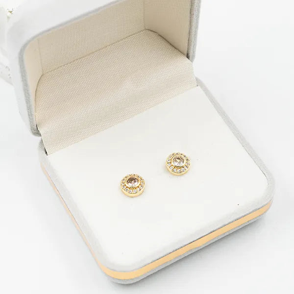 Par de topos Halo Zircon