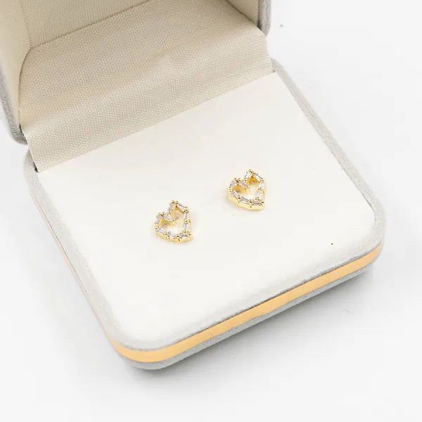 Par de topos corazón zircon