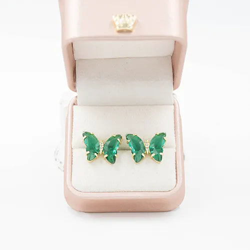 Par de topos en rodio butterfly