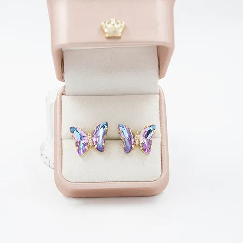 Par de topos en rodio butterfly