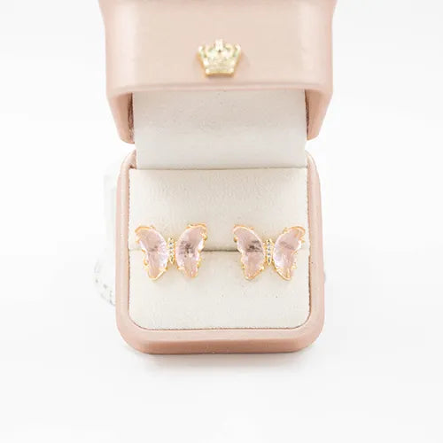 Par de topos en rodio butterfly