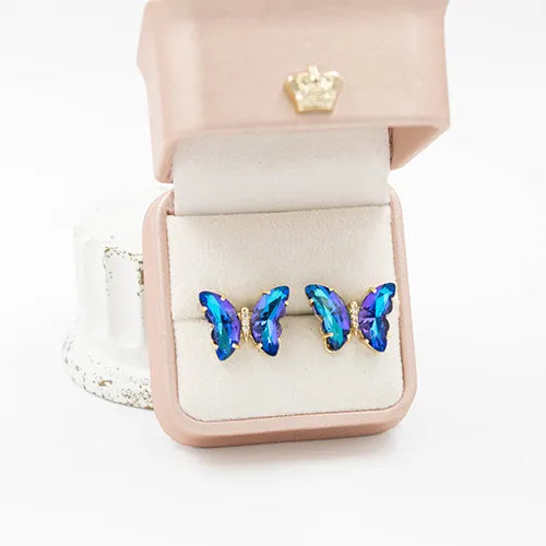 Par de topos en rodio butterfly