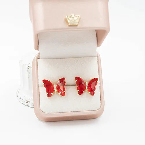 Par de topos en rodio butterfly