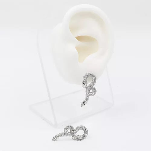 Par de topos en rodio chinese dragon