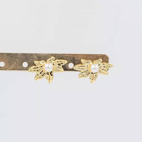 Par de topos palm leaves with a central pearl