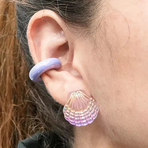 Par de topos translucent sea shell