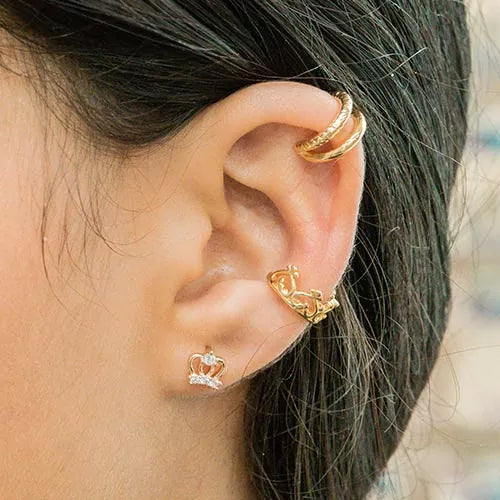 Par de topos corona zircon
