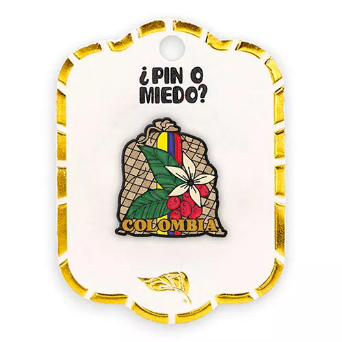 Pin metálico costal de café