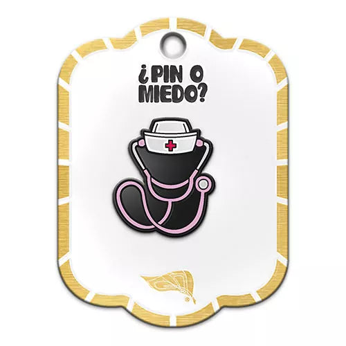 Pin metálico estetoscopio de enfermera