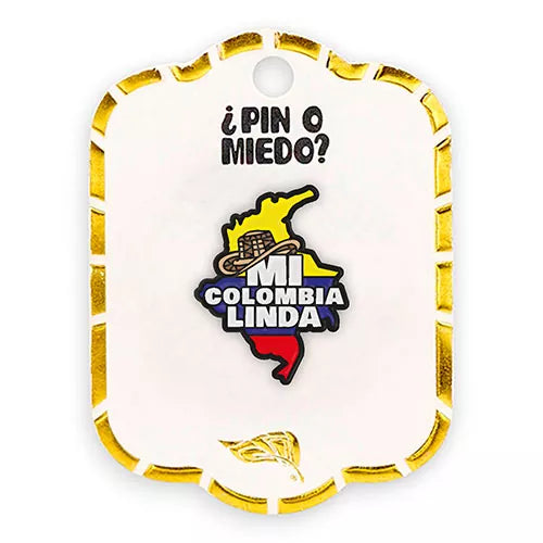 Pin metálico mi Colombia linda