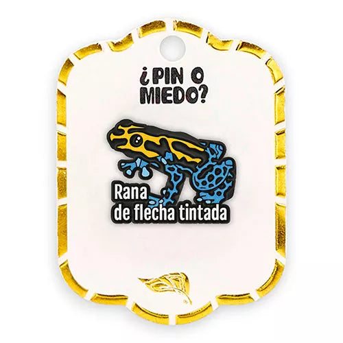 Pin metálico rana flecha tintada