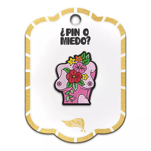 Pin metálico torso floral