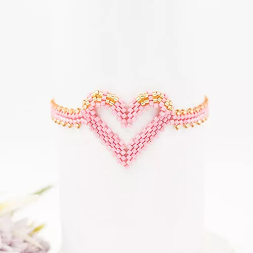 Pulsera Miyuki corazón mediano central