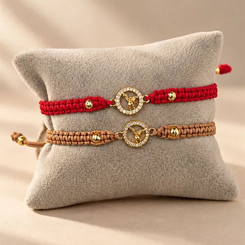 Pulsera Tejida Angel Halo Baño de Rodio