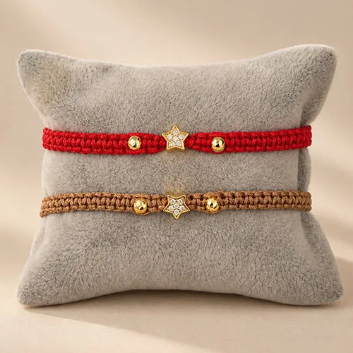 Pulsera Tejida Crystal Star Baño de Rodio