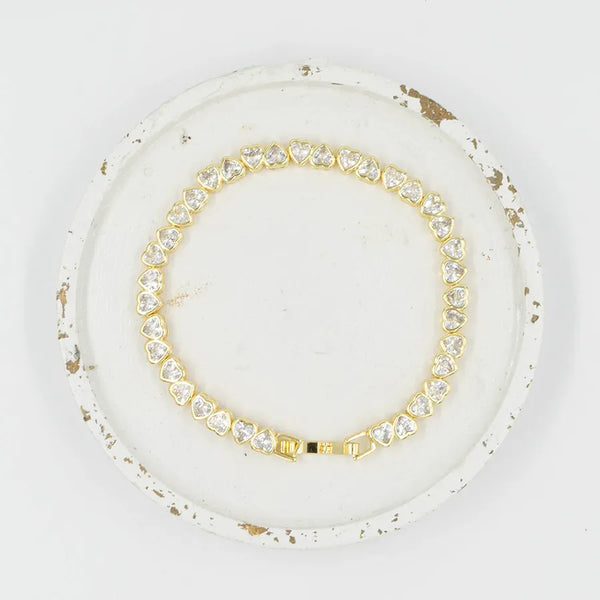 Pulsera corazones con zircon