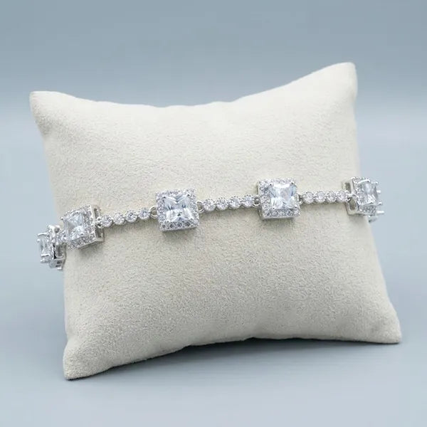Pulsera en cuadros zircon