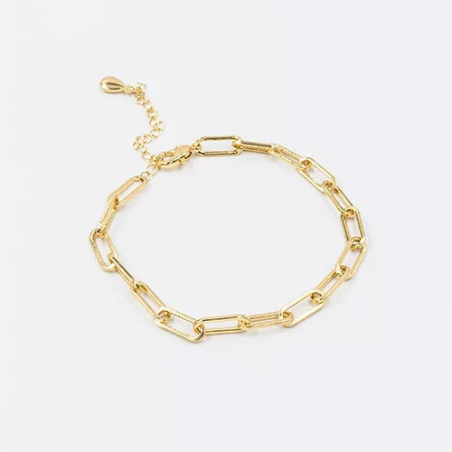 Pulsera en rodio Elongated link