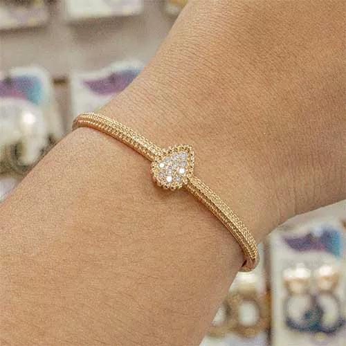 Pulsera en rodio big golden drop