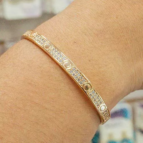 Pulsera en rodio screw plate
