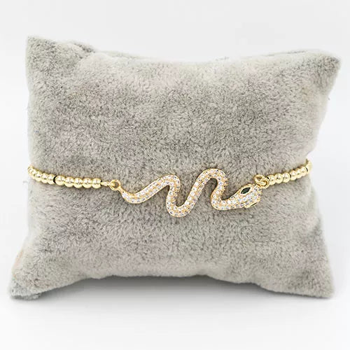 Pulsera en rodio snake