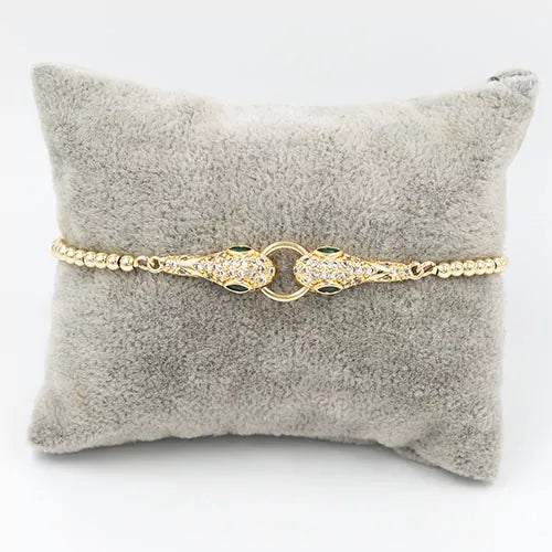 Pulsera en rodio snakes from the front