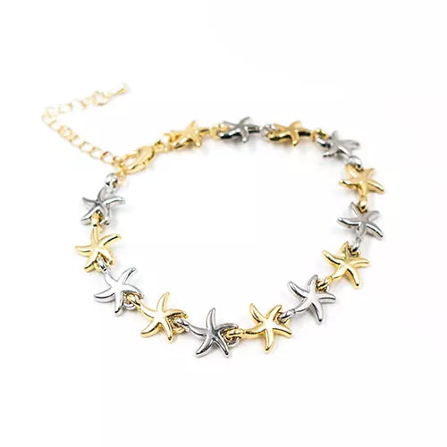 Pulsera en rodio starfish