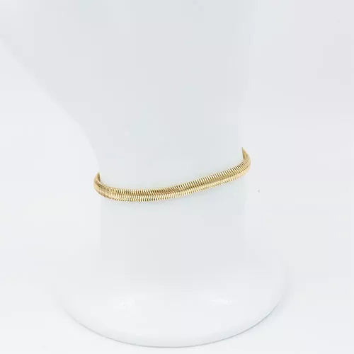Pulsera en rodio tejido serpiente