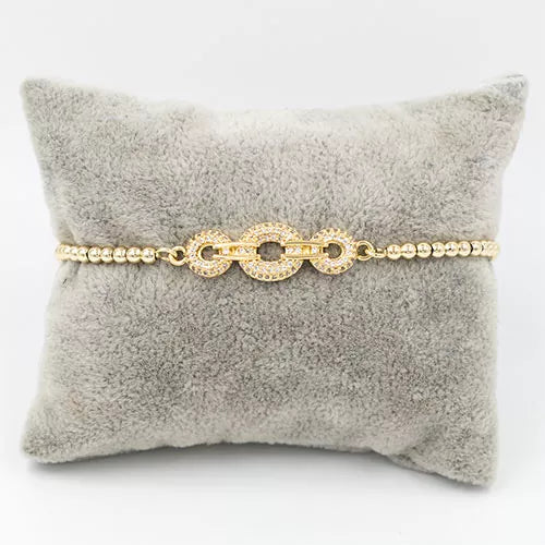Pulsera en rodio three thick links