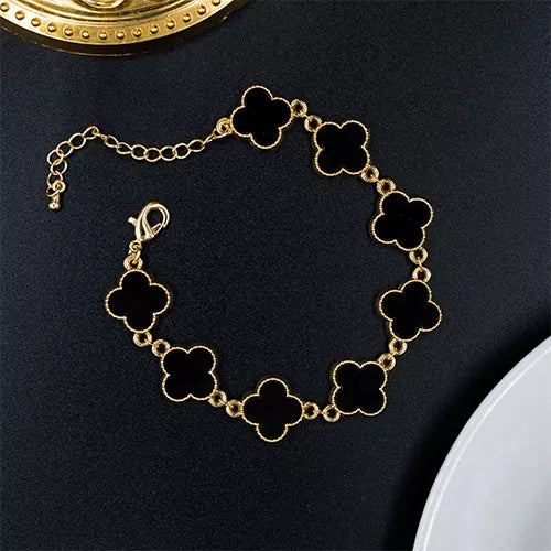 Pulsera rhodium-plated clover