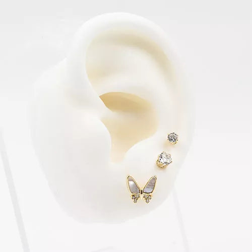 Set x 3 pares de topos butterfly with simple zircons