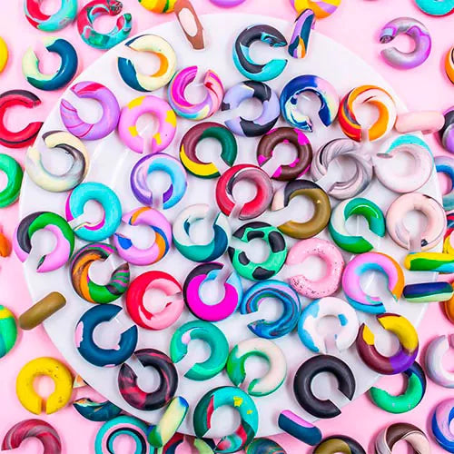 Set x 6 Earcuff en Arcilla polimérica (Colores surtidos)
